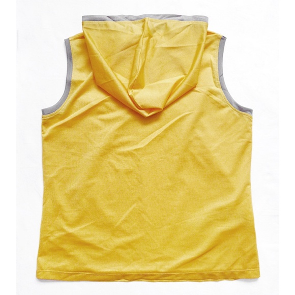 SLEEVELESS HOODED ATHLETIC JERSEY MESH TOP Pocket - Picture 5 of 5